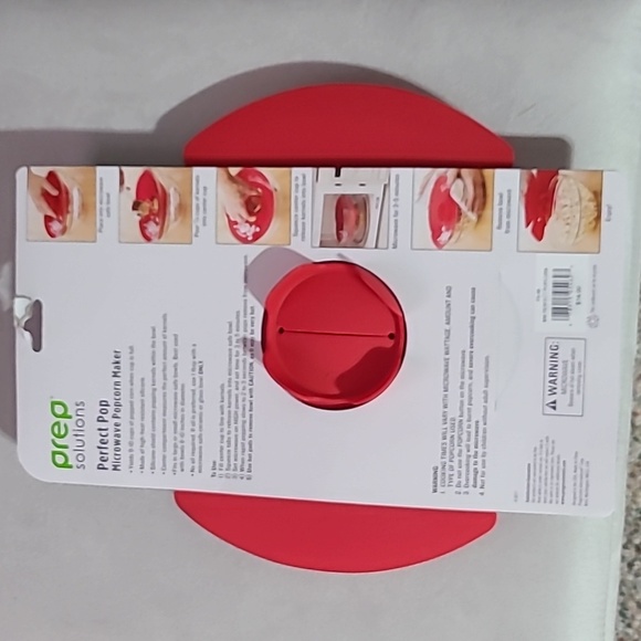 PROGRESSIVE PREP SOLUTIONS RED PERFECT POP MICROWAVE POPCORN MAKER - Picture 4 of 9